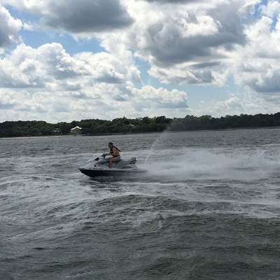 a small boat in a body of water